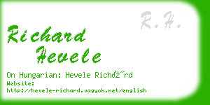 richard hevele business card